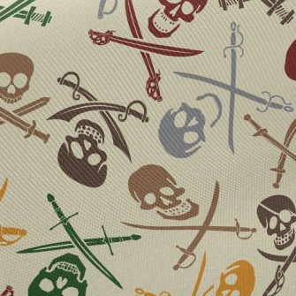 Colorful Pirate Skull Twill
