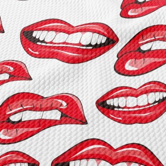 Charming Red Lips Birdseye Piqué