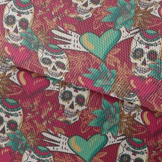 Heart Painted Skull Waterproof Oxford