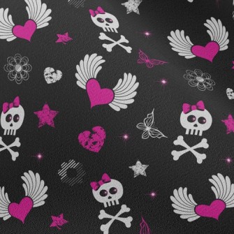 Heart Wings Skull Chiffon