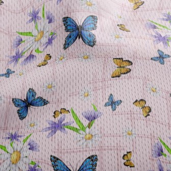 Elegant Two-Color Butterfly Athletic Mesh Flat Back