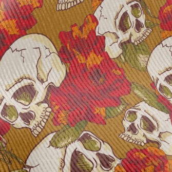 Red Flower Skull Standard Corduroy