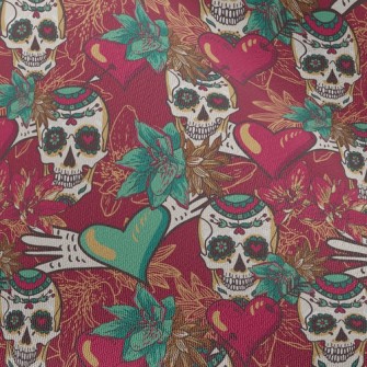 Heart Painted Skull Chiffon