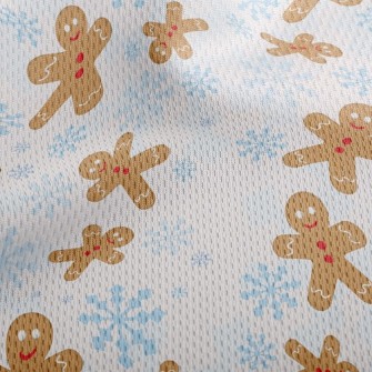 Snowflake Gingerbread Man Athletic Mesh Flat Back
