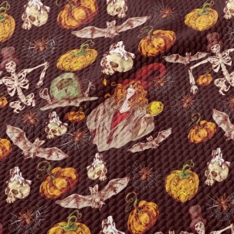 Halloween Witch Birdseye Piqué