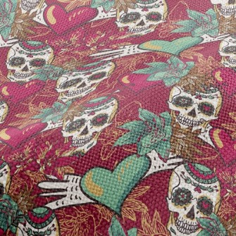 Heart Painted Skull Performance Linen