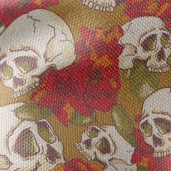 Red Flower Skull Waterproof Canvas