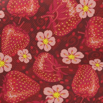 Sweetheart Bright Strawberries Twill