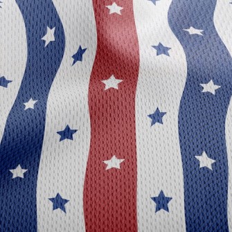 Striped Stars Athletic Mesh Flat Back