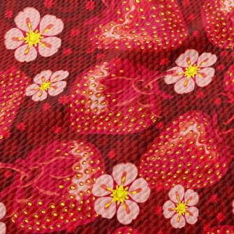 Sweetheart Bright Strawberries Birdseye Piqué