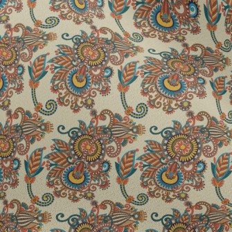 Bright Damask Flowers Chiffon