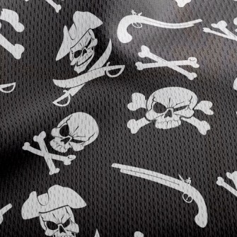 Evil Pirate Skeleton Athletic Mesh Flat Back