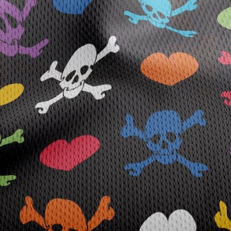 Bright Heart Skull Athletic Mesh Flat Back