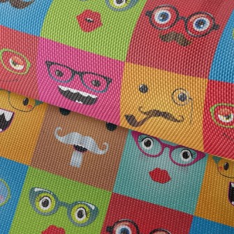 Funny Glasses Face Waterproof Oxford