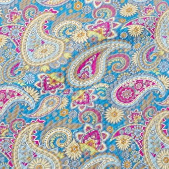 Bright Color Swirls Birdseye Piqué