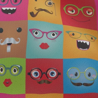 Funny Glasses Face Chiffon