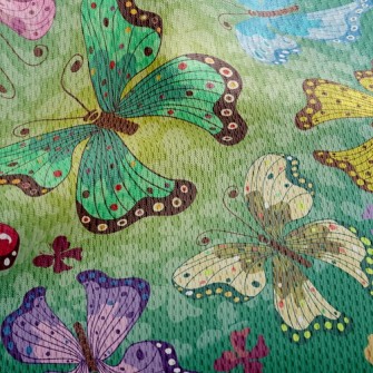 Colorful Butterflies Athletic Mesh Flat Back
