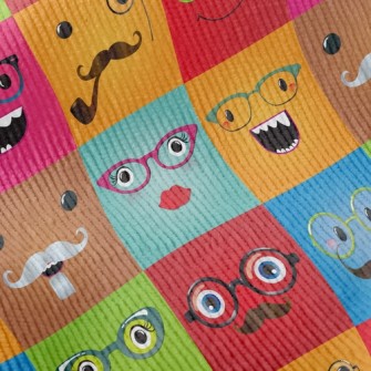 Funny Glasses Face Standard Corduroy