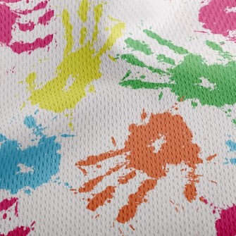 Colorful Handprints Athletic Mesh Flat Back