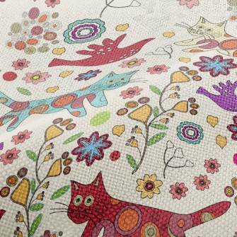 Doodle Cat Performance Linen