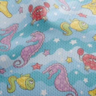 Underwater Animals Athletic Mesh Flat Back