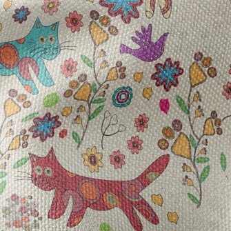 Doodle Cat Waterproof Canvas