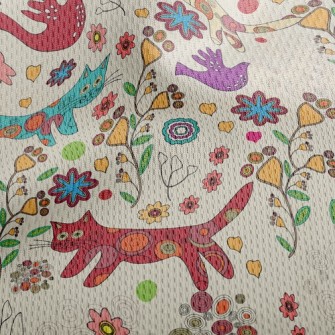 Doodle Cat Athletic Mesh Flat Back