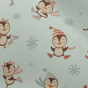 Ice Skating Penguin Chiffon