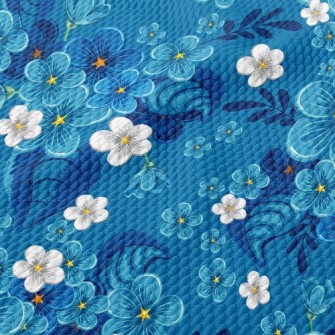 Cool Color Flower Birdseye Piqué