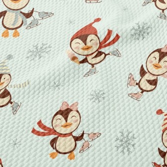 Ice Skating Penguin Birdseye Piqué