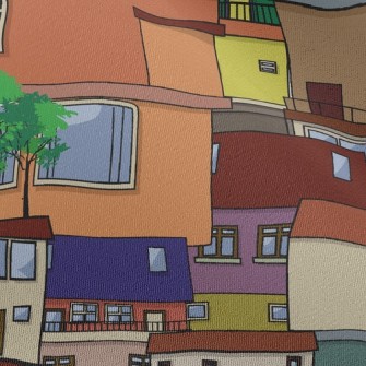 Colorful Houses Chiffon