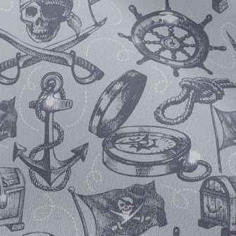 Skeleton Pirate Treasure Chiffon