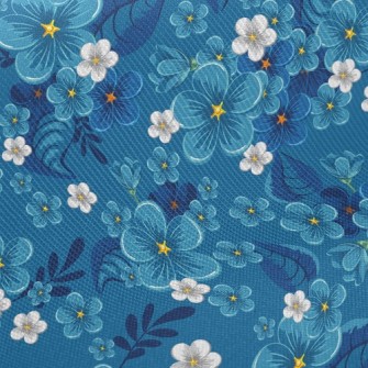 Cool Color Flower Twill