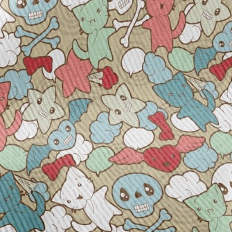 Doodle Cat Skull Standard Corduroy