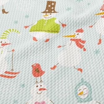 Snowman Is Busy Birdseye Piqué