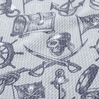 Skeleton Pirate Treasure Birdseye Piqué