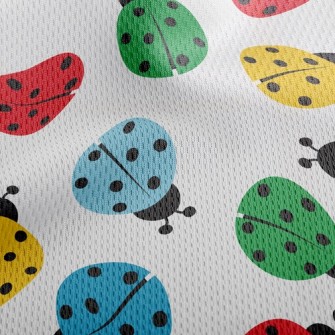 Colorful Ladybug Athletic Mesh Flat Back