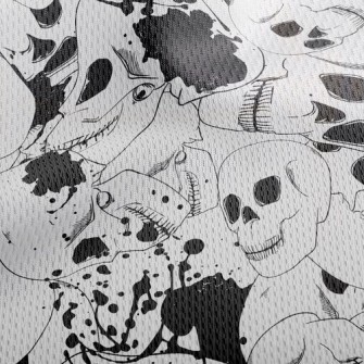 Scary Bloody Skull Athletic Mesh Flat Back
