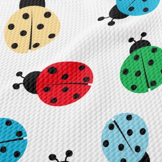 Colorful Ladybug Birdseye Piqué