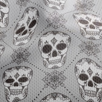 Folk Painted Skeleton Athletic Mesh Flat Back