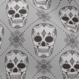 Folk Painted Skeleton Chiffon