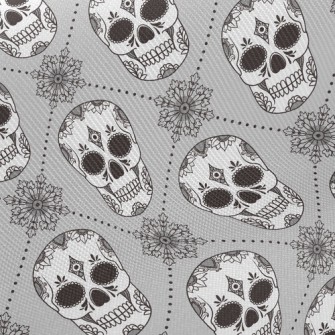 Folk Painted Skeleton Twill