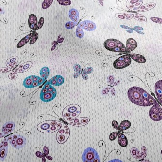 Purple Butterfly Fly Athletic Mesh Flat Back