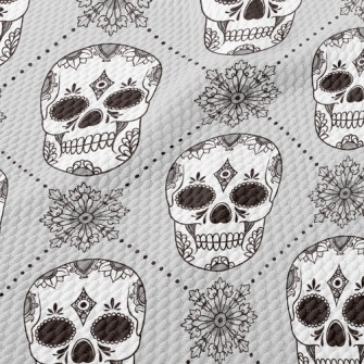 Folk Painted Skeleton Birdseye Piqué