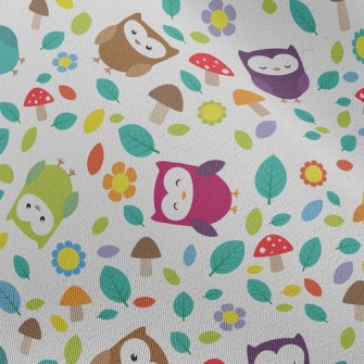 Playful Owl Chiffon