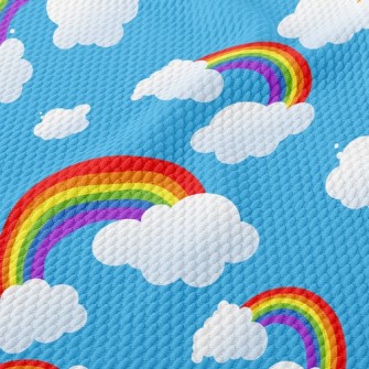 Rainbow White Cloud Birdseye Piqué