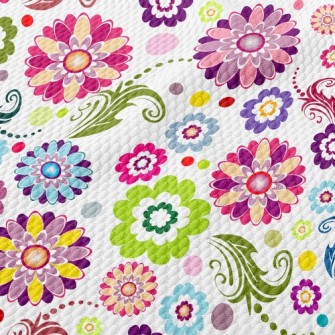 Bright Flowers Birdseye Piqué