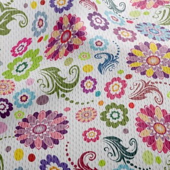 Bright Flowers Athletic Mesh Flat Back