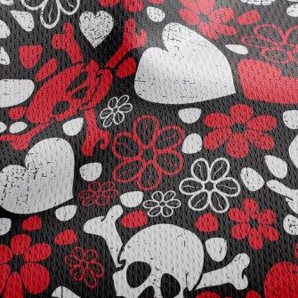 Love Flower Skull Athletic Mesh Flat Back