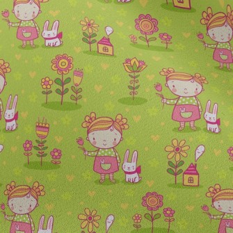 Little Girl And Rabbit Chiffon